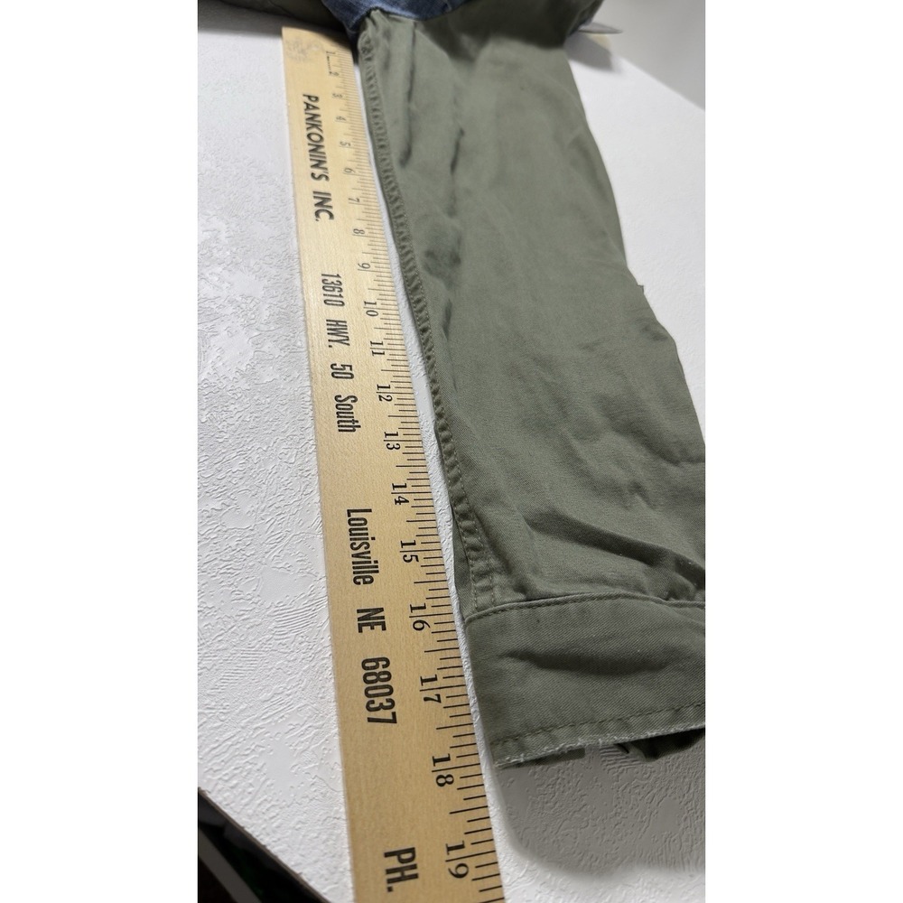 Pilcro and the Letterpress Denim Utility Jacket Woman M Mixed Media Military GRE - Picture 9 of 9